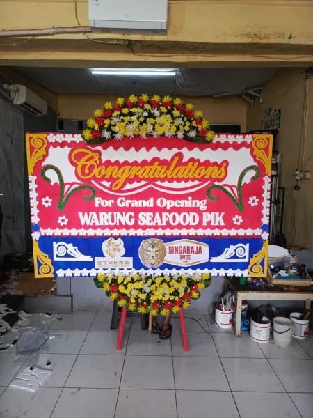 Papan Bunga Ucapan Selamat Gedung Pernikahan Cibinong